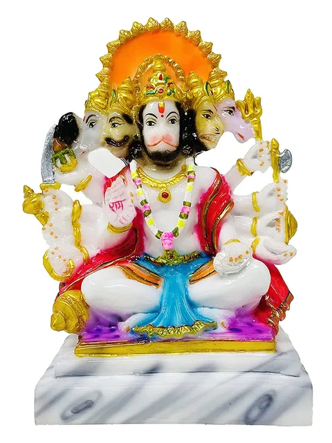 Panchmukhi Hanuman Marble Idol Murti Statue - 4*3*7 inch (MB0004)