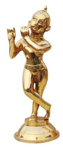 Brass Showpiece Krishna Ji God Idol Statue - 4.5*4.5*12 Inch (BS1237 K)
