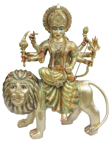 Brass Showpiece Durga Ji God Idol Statue - 19.5*8*24 Inch (BS937 K)