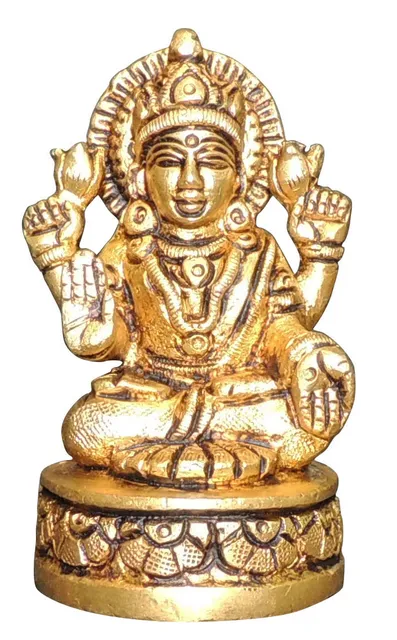 Brass Showpiece Laxmi Ji God Idol Statue - 2*1.6*3 Inch (BS1467 L)