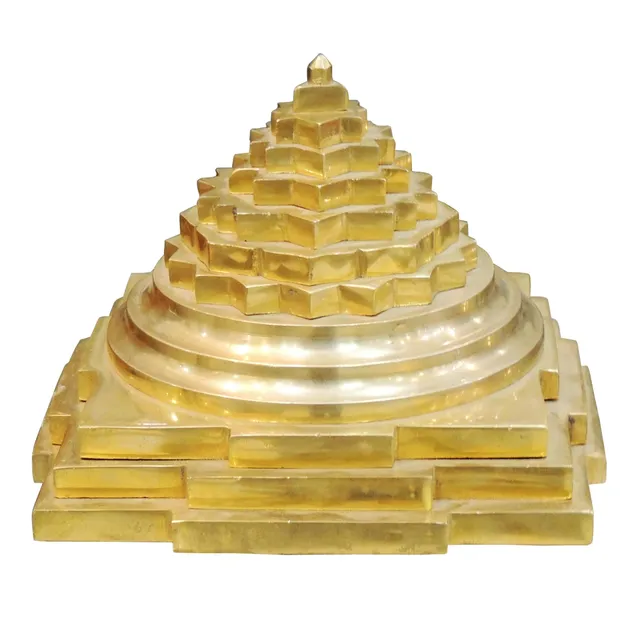 Brass Showpiece Sri Pyramid Yantra  - 5.7*5.7*4 Inch (Z554 G)