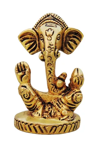 Brass Showpiece Trishul Ganesh God Idol Statue - 1.5*1.5*3 Inch (BS1481 B)