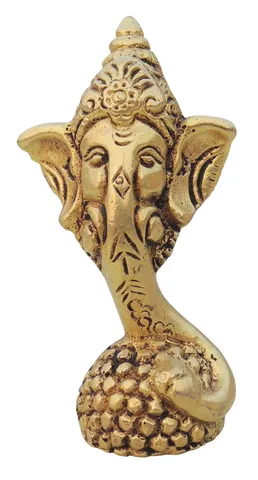Brass Showpiece Laddu Ganesh God Idol Statue - 2*1*3.2 Inch (BS1481 C)