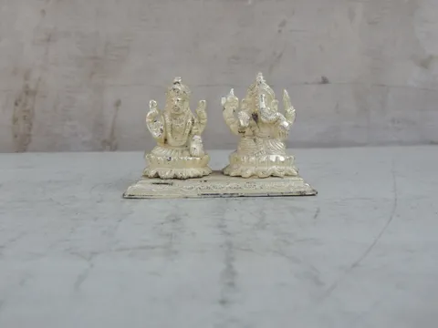 Brass Showpiece Laxmi Ganesh God Idol Statue - 3.7*1.6*2.5 Inch (BS713)