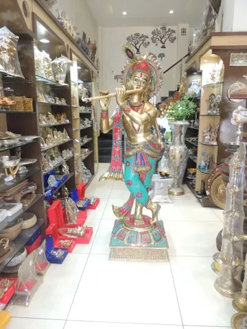Brass Showpiece Krishna God Idol Statue - 25*24*78 Inch (BS691 A)