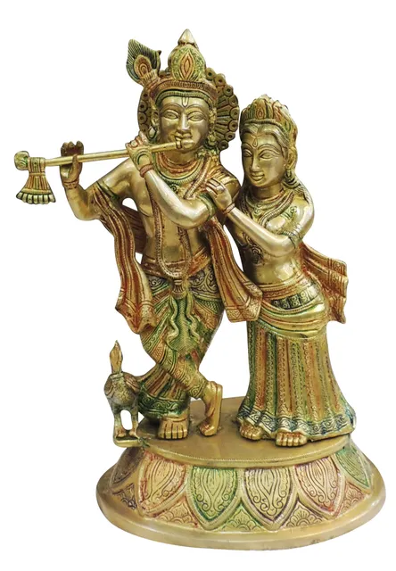 Brass Showpiece Radha Krishna God Idol Statue - 10*8*16 Inch (BS399 X)