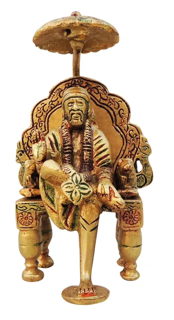Brass Showpiece Sai Baba umbrella statue\ Idol - 3.5*2.5*4 Inch (BS1304 D)