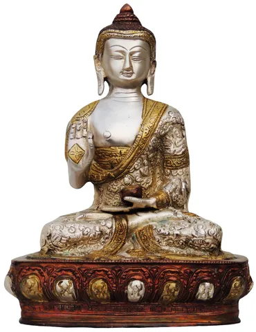 Brass Showpiece Buddha Statue Idol - 7.5*5*9.8 Inch (BS720 C)