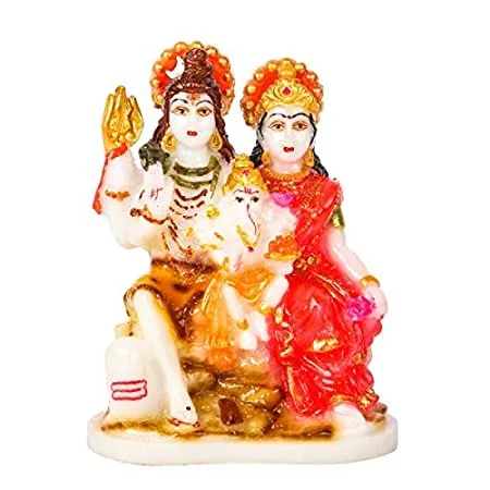 Showpiece Stone Shiv Parivar Marble God Idol Statue - 3*3*4 Inch (MB0132)