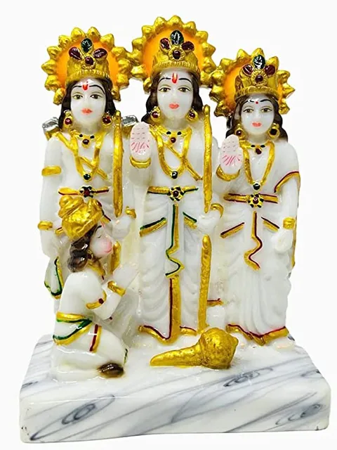 Showpiece Marble Dust Ram Darbar God Idol Statue - 3*4*6.5 Inch (MB0142)