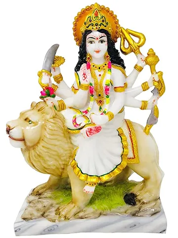 Showpiece Maa Durga Marble God Idol Statue - 10*8*10 Inch (MB0145)