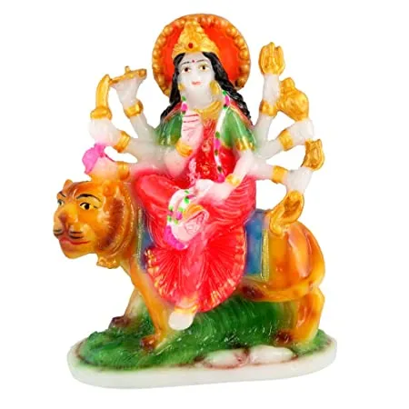 Showpiece Marble Durga God Idol Statue - 3*3*4 Inch (MB0146)