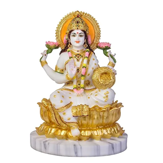 Showpiece Marble Laxmi God Idol Statue - 10*10*13 Inch (MB0144)
