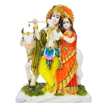 Showpiece Lord Radha Krishna Marble God Idol Statue - 9*6*9 Inch (MB0163)
