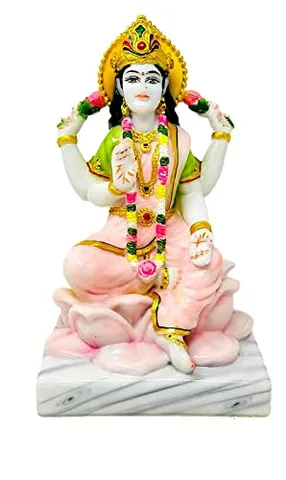 Showpiece Marble Dust Goddess Maa Laxmi God Idol Statue - 5*5.5*9 Inch (MB0171)