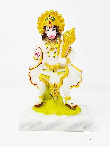 Showpiece Marble Dust Hanuman God Idol Statue - 2.5*3.9*6.4 Inch (MB0181)