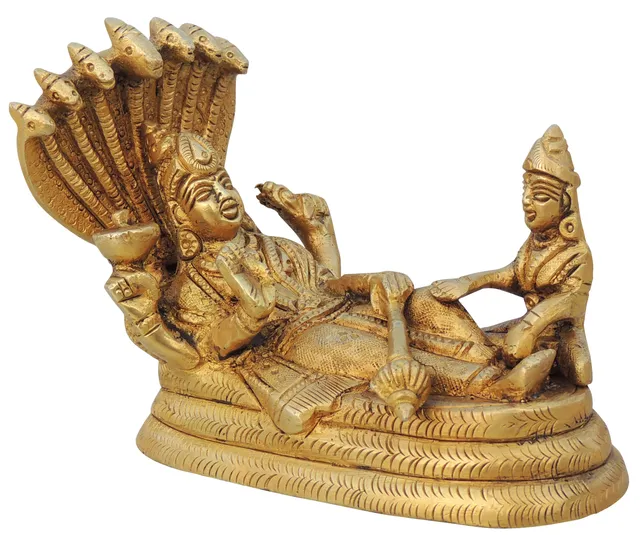 Brass Showpiece Vishnu Ji Statue  - 5*2.5*4 Inch (BS1050 G)