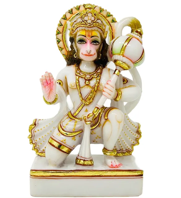 Marble Dust Showpiece Hauamn Ji God Idol Statue - 3.5*5.5*6.5 Inch (MB0187)