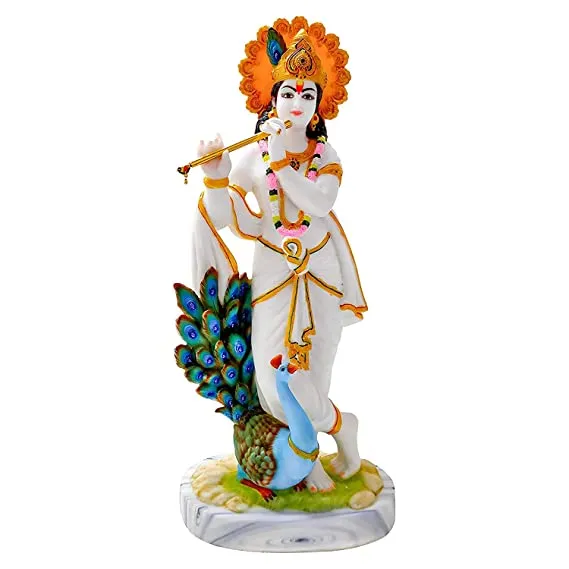 Marble Dust Krishna Murlidhar God Idol statue - 7.36*10.8*24.4 Inches (MB0195)