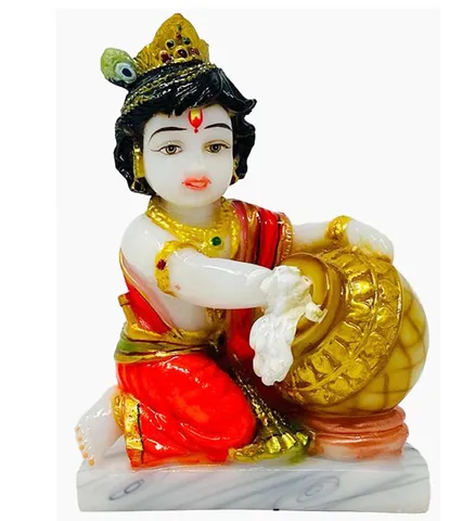 Krishna Marble Dust Idol Statue - 2.5*3.5*5.5 Inch (MB0234)