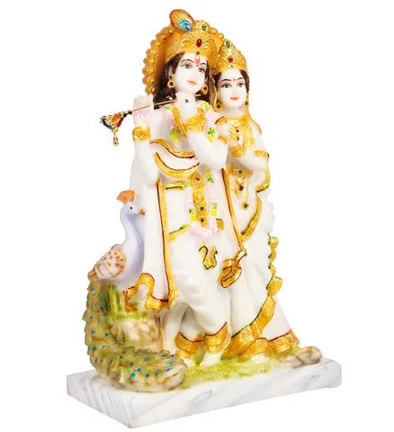 Marble Dust Radha Krishna Idol Statue - 4*6.5*10 Inch (MB0231)