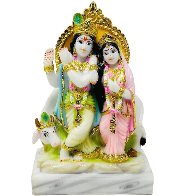 Marble Dust Radha Krishna Idol Statue - 3*5*7 Inch (MB0223)