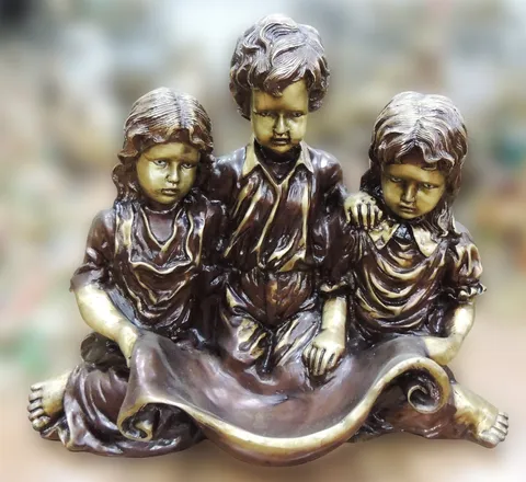 Brass Showpiece Children Statue - 23*13.5*19 Inch (BS1552 D)