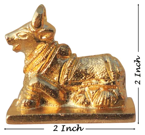 Brass Showpiece Nandi Ji God Idol Statue - 2*1.1*2 Inch (BS1530 B)