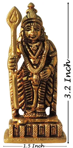 Brass Showpiece Kartikeya God Idol Statue - 1.5*1*3.2 Inch (BS1473 D)