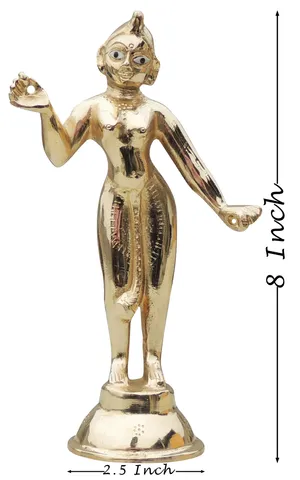 Brass Showpiece Radha Ji Jugal Jodi Statue - 2.5*2.5*8 Inch (BS1583 R)
