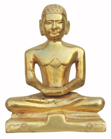 Brass Showpiece Mahaveer Ji Statue - 5.3*2*6.7 Inch (BS397 B)