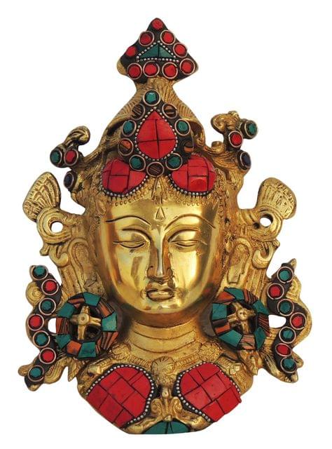 Brass Showpiece Tara Mask Statue - 5*2*8 Inch (BS1118 A)