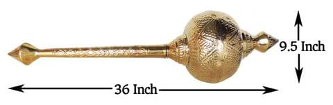 Brass Hanuman Mace, Gada No. 9 - 9.5*9.5*36 Inch (Z531 I)
