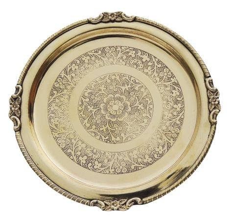 Brass Thali Embose - 8.5*8.5 Inch (BC166 A)
