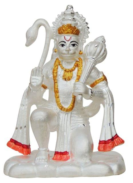 Pure Silver Hanuman ji  idol Statue - 999 Hallmarked Silver Statue-3.5*2.2*5 Inch, 87.8 gm  (SL016 A)