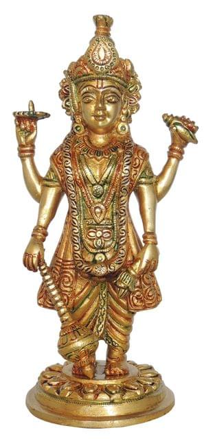 Brass Showpiece Vishnu Ji God Idol Statue - 4.5*3.5*9.5. Inch (BS1412 V )
