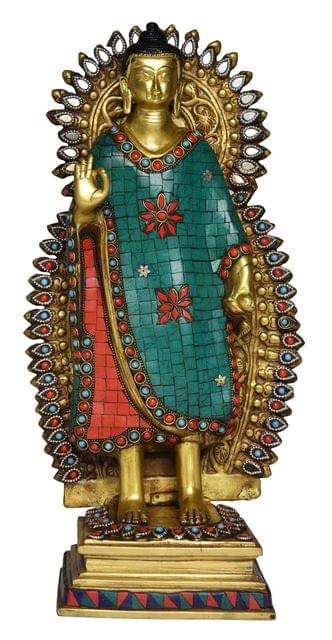 Brass Showpiece Buddha God Idol Statue - 4.5*6.5*18 Inch (BS1506 C)