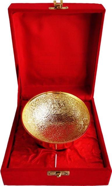 Brass Showpiece Katori Hathi Ghari Gold finish - 4.5*4.5*2 Inch (B108)