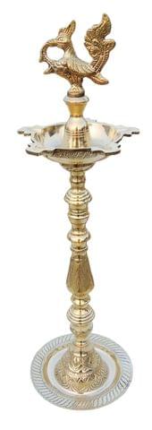 Brass Table Decor Mahabharat Oil Lamp, Deepak - 6.5*6.5*22.5 Inch (F686 D)