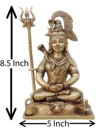 Brass Showpiece Shiv Ji God Idol Statue - 5*4*8.5 Inch (BS1529 G)