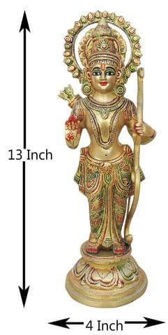 Brass Showpiece Ram Ji Statue Idol - 4*4*13 Inch (BS1543 R)