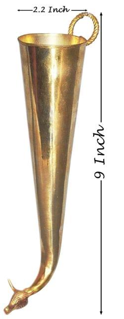 Brass Gaumukhi Shringi For Abhishek [200 ml] - 9*2.2*2.2 Inch (Z568 B)