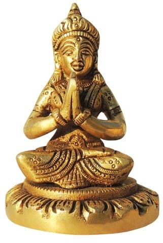 Brass Showpiece Parvati Ji God Idol Statue - 2.7*2.7*4 Inch (BS872 E)