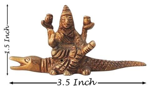 Brass Showpiece Ganga Ji God Idol Statue - 3.5*1*1.5 Inch (BS1278 A)