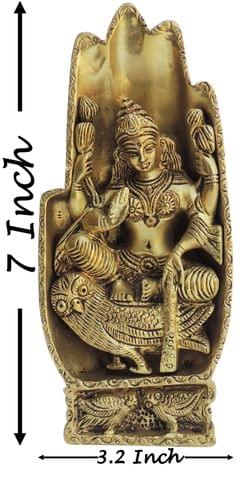 Brass Showpiece Laxmi Ji Hand God Idol Statue - 3.2*1.5*7 Inch (BS1369 C)