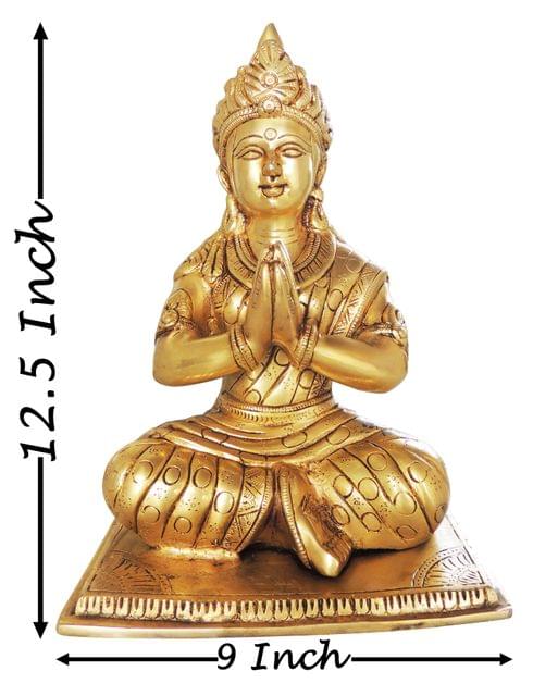 Brass Showpiece Parvati Ji God Idol Statue - 9*6.5*12.5 Inch (BS872 N)