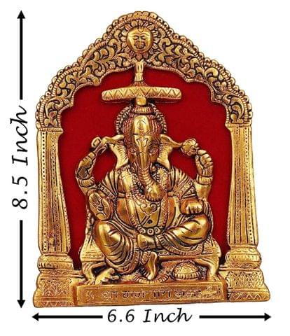 Aluminium Showpiece Ganesh Ji Statue - 6.6*0.5*8.5 Inch (AS464 G)