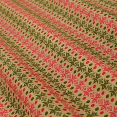 Sand Brown Glace Cotton Ethnic Cultural Print Fabric