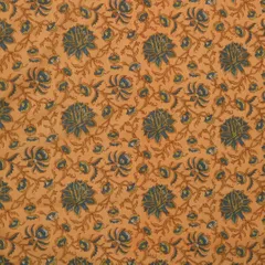 Beige and Blue Shimmering Cotton Lurex Print