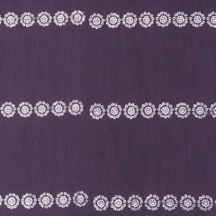 Purple Chanderi Silk Sequins Embroidery Fabric